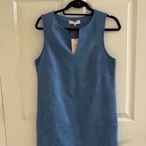 Solitaire Blue Sleeveless Shift Dress Women’s Size Small